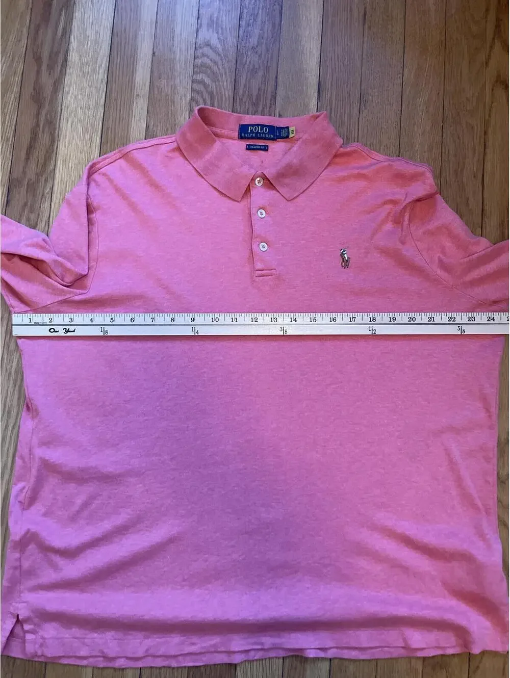 Polo Ralph Lauren Salmon Pink Long Sleeve Polo Size Large